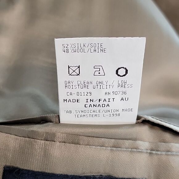 Chaps Ralph Lauren Nailhead Tweed Silk And Wool Blazer Mens Size 44T - Picture 12 of 14